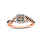 Womens 1/4 Ct. T.w. Genuine Champagne Diamond 10k Gold Promise Ring