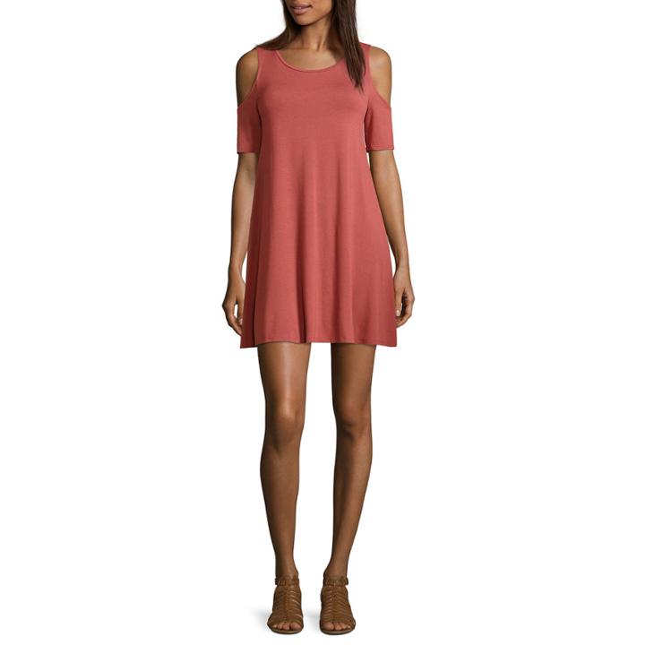 Arizona Cold Shoulder Swing Dresses-juniors