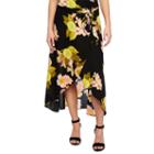 Bold Elements Floral Wrap Skirt With Side Tie
