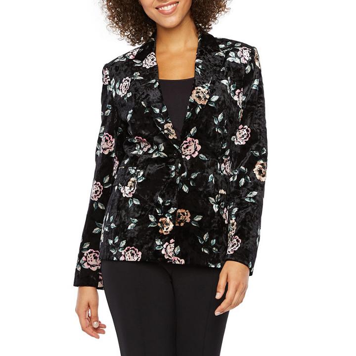 Chelsea Rose Floral Velvet Suit Jacket