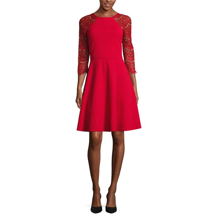 Rn Studio By Ronni Nicole 3/4-sleeve Fit-and-flare Dress