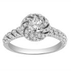 Womens 1 Ct. T.w. Genuine Diamond White Diamond Engagement Ring