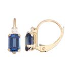 Blue Sapphire Rectangular Drop Earrings