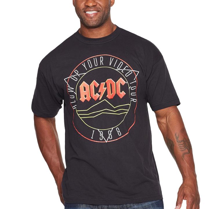 Ac/dc 1988 Tour Short Sleeve Graphic T-shirt-big And Tall