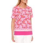 Alfred Dunner Reel It In Short Sleeve Border Print T-shirt