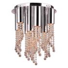 Metropolis Collection 10 Light Halogen Chrome Finish And Crystal Flush Mount