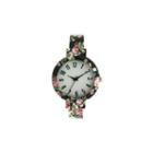Olivia Pratt Floral Womens Black Bangle Watch-h10053black