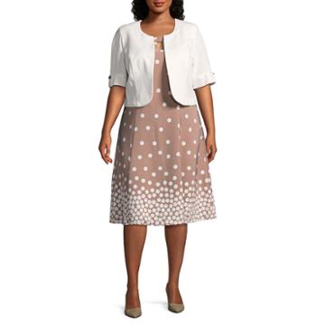 Maya Brooke Sleeveless Embellished Jacket Dress - Plus
