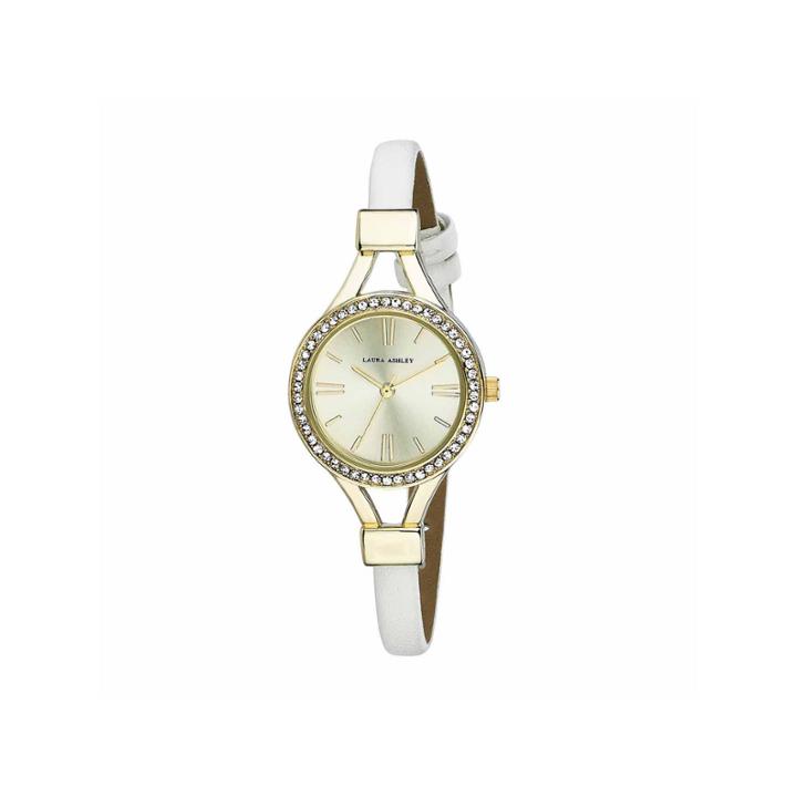 Laura Ashley Womens White Strap Watch-la31025yg