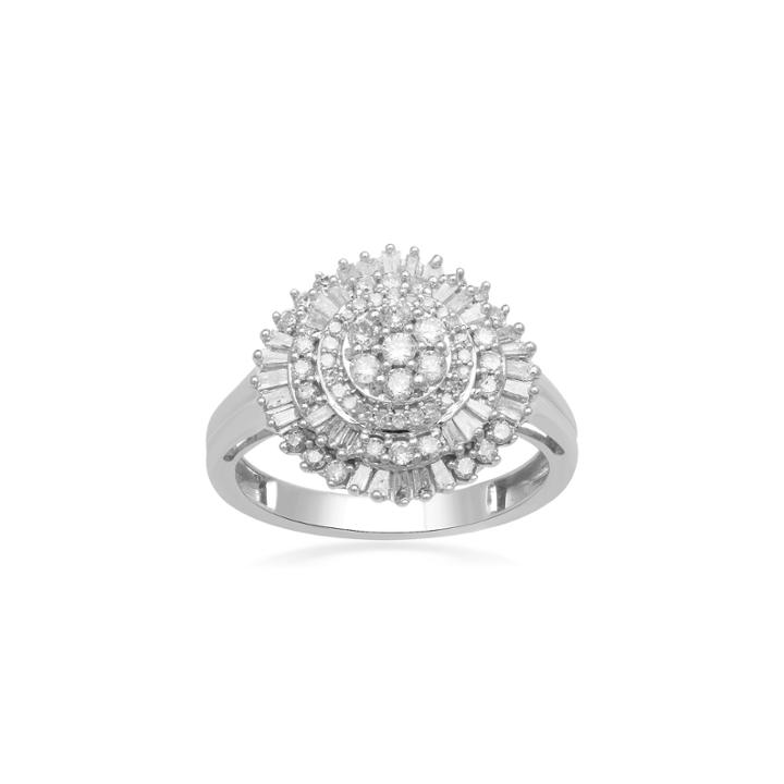 Diamond Blossom Womens 3/4 Ct. T.w. White Diamond 10k Gold Cocktail Ring