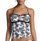 Arizona Pineapple Zippered Bandeaukini Swim Top - Juniors