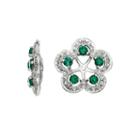 Diamond Accent & Created Emerald Sterling Silver Earring Jackets