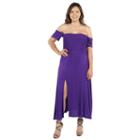 24/7 Comfort Apparel Star Sweep Off Shoulder Dress - Plus