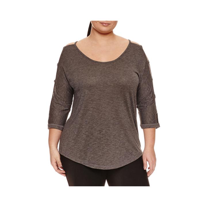 Xersion 3/4 Sleeve T-shirt-womens Plus