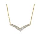 Cubic Zirconia 14k Gold Over Silver Chevron Necklace