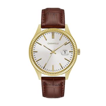 Caravelle Mens Brown Strap Watch-44b115