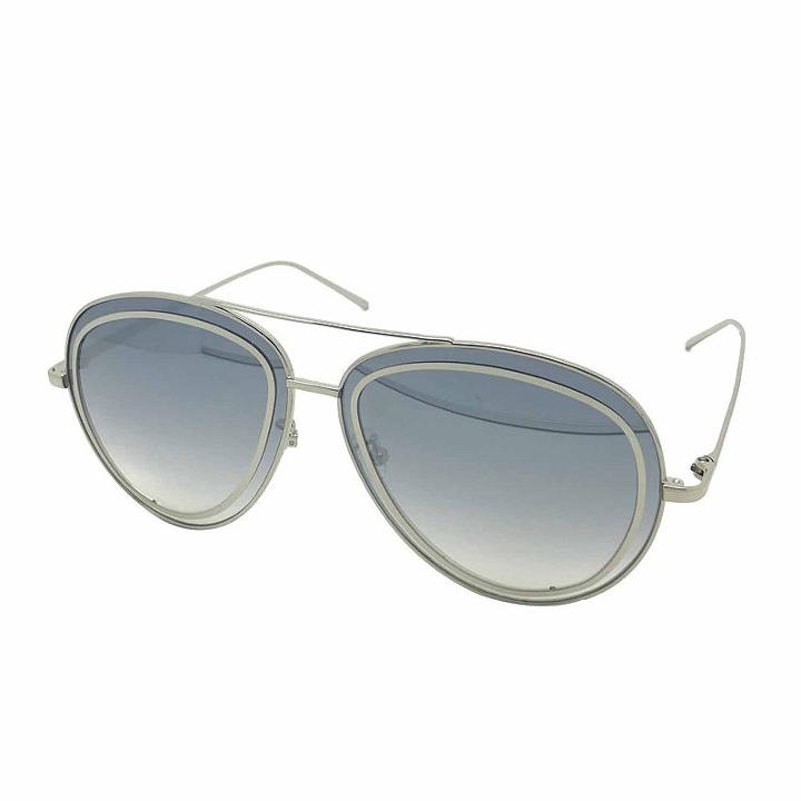 Fantas Eyes Layered Look Half Frame Aviator Uv Protection Sunglasses-womens