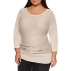 Boutique + Long Sleeve Crew Neck Pullover Sweater-plus