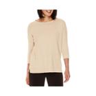 Sag Harbor Artful Animal 3/4-sleeve Chevron-stitch Sweater