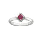 Personally Stackable 1/10 Ct. T.w. Diamond And Lab-created Ruby Ring