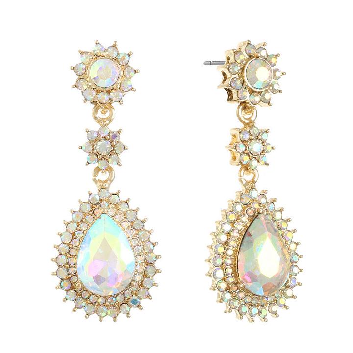 Monet Jewelry White Round Drop Earrings