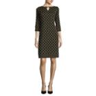 Rn Studio By Ronni Nicole 3/4-sleeve Trellis-print Shift Dress