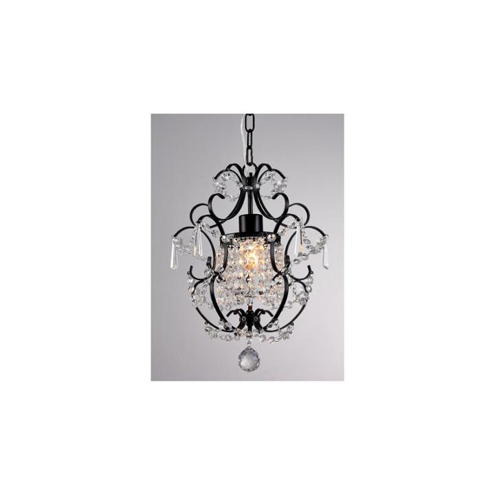Warehouse Of Tiffany Ava 1-light Black 11-inch Crystal Chandelier