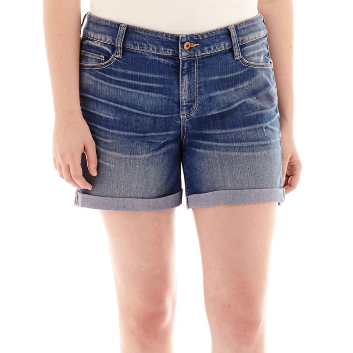 Arizona Roll-cuff Jean Shorts - Juniors Plus