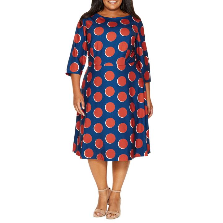 Tracee Ellis Ross For Jcp Glorious Elbow Sleeve Fit & Flare Dress - Plus