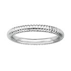 Personally Stackable Sterling Silver 2mm Ribbed Ring
