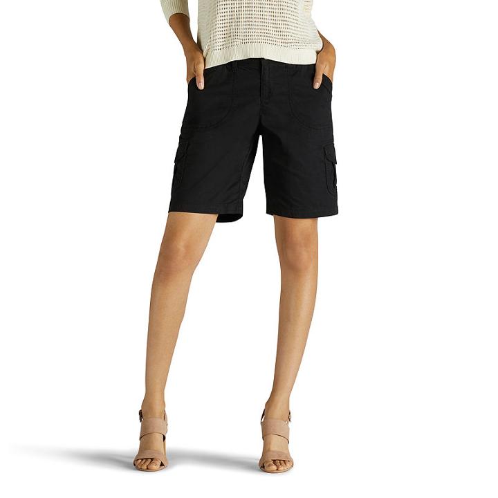 Lee 7 1/4 Relaxed Fit Poplin Bermuda Shorts-petites
