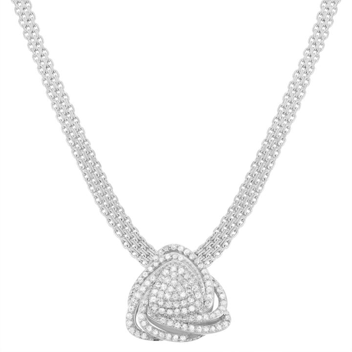 Womens 1 Ct. T.w. White Diamond Sterling Silver Pendant Necklace