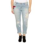 Almost Famous Rose Embroidered Skinny Jeans-juniors Plus