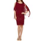 Rn Studio By Ronni Nicole Sparkle Lace Cape Dress