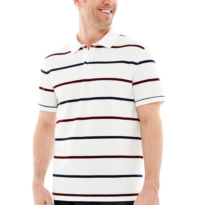 St. John's Bay Striped Legacy Piqu Polo
