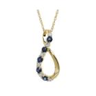 Genuine Sapphire And Diamond-accent Loop Pendant Necklace