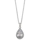 Silver Treasures Womens Pear Pendant Necklace