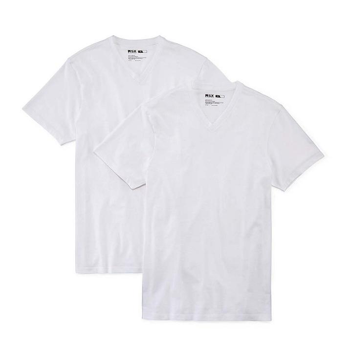 Msx By Michael Strahan Cotton Stretch 2-pc. Short Sleeve V Neck T-shirt