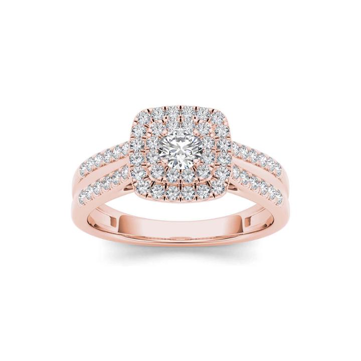 3/4 Ct. T.w. Diamond 10k Rose Gold Engagement Ring