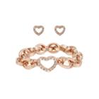 Worthington Rose-tone Pav Crystal Frontal Necklace And Earring Set