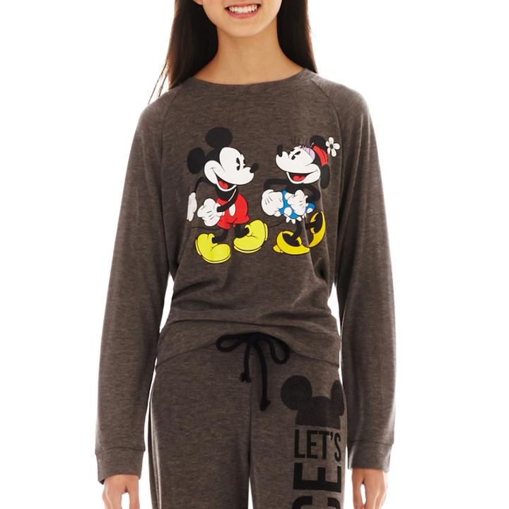 Mickey And Minnie Mouse Long-sleeve Graphic Sweatshirt