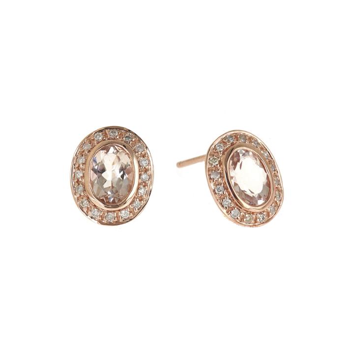 Limited Quantities Genuine Morganite And 1/5 Ct. T.w. Diamond Earrings