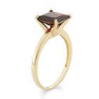 Womens Red Garnet 10k Gold Solitaire Ring