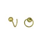 14k Yellow Gold Twirl Corkscrew Earrings