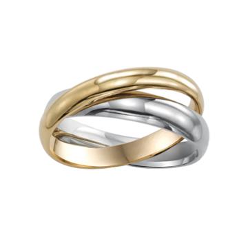 Mens 3mm Two-tone Stainless Steel Rolling Ring