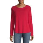 Liz Claiborne Long Sleeve Raglan Dorito Tee - Tall