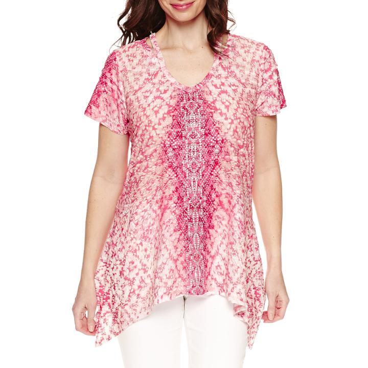 Gloria Vanderbilt Short Sleeve Woven Blouse