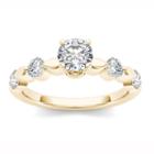 Womens Genuine Diamond White Engagement Ring