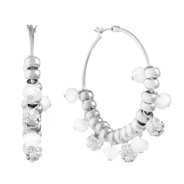 Liz Claiborne Clear 40mm Hoop Earrings