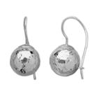 Infinite Gold&trade; 14k White Gold Hammered Drop Earrings